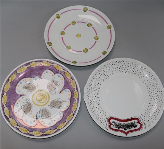 A Vanessa Bell for Foley floral design plate, another Foley plate and a Colclough plate (3)